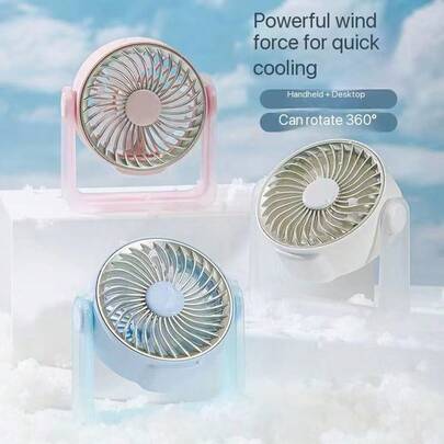 MEET SUN 1 pieza Ventilador de mano mini de 300mAh, de escritorio/independiente/herramienta de maquillaje, dispositivo de enfriamiento de verano, ventilador silencioso, adecuado para dormitorio, oficina, viaje