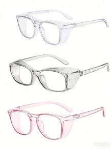 一副防尘美甲眼镜 - 透明/粉色/黑色/蓝色镜片，防风设计，精准美甲护眼工具，足部护理配件，轻便耐用塑料镜框，时尚款式，坚固结构，美容必备 - 彩色 - 查看 1