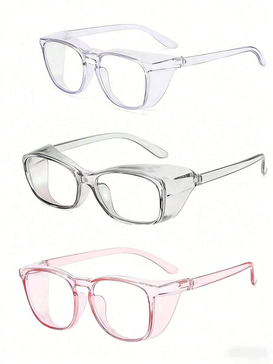 一副防尘美甲眼镜 - 透明/粉色/黑色/蓝色镜片，防风设计，精准美甲护眼工具，足部护理配件，轻便耐用塑料镜框，时尚款式，坚固结构，美容必备 - 彩色 - 查看 1