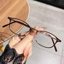 1 Pair Of Y2K Style Rectangular Frame Women's Glasses Harajuku Fashion Glasses, Daily Wear, Small Frame Glasses - Multicolor - View 2