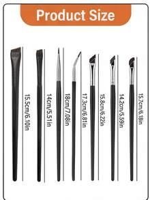 7pcs/Set Ultra Thin & Fine Point Angled Eyebrow Brush, Eyelid Brush, Makeup Brush Set For Eye Makeup,Brush Set,Makeup Brush Kit,Make Up Brush Set,Make Up Set Complete,Makeup Brush Set,Complete Makeup Kit,Brush Kit,Brushes Makeup Set,Makeup Gift Set - Black - View 3