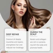 Set de cuidado capilar reparador con pulpa de coco Hoegoa - Limpieza suave, hidratación y alisado; kit de cuidado capilar nutritivo. - por defecto - Ver 3