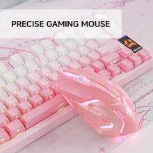 EWEADN Mouse Berkabel Senyap, Umpan Balik Taktil yang Luar Biasa, Desain Ergonomis, Pengalaman Mengetik yang Tenang, Lampu Latar LED, Tombol Tahan Lama, Ideal untuk Pekerjaan Kantor dan Bermain Game di PC/Laptop - View 2