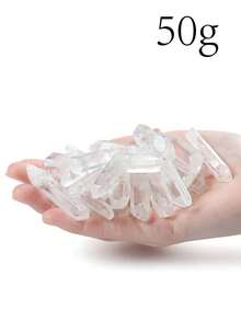 25/50/100克 透明石英晶体尖块 散装疗愈水晶石 不规则形状原石石英尖块 水晶棒 用于珠宝制作、抛光、切割、灵气能量平衡 - 無色 - 查看 9