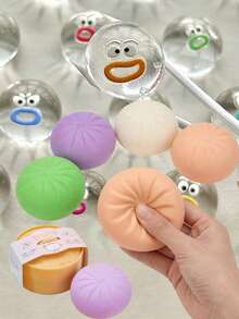 Stress Relief Toy - A Handheld Desktop Toy That Can Effectively Relieve Anxiety. Soft And Fluffy, With Strong Elasticity, It Can Quickly Recover Its Bun Shape After Being Compressed. Suitable As Classroom Rewards, Party Favors, And Holiday Gifts! - Multicolor - View 10