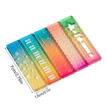 5pcs Mini Colorful Ruler, Straight Ruler For Students, Pocket-Sized Wavy Ruler - Set - View 3