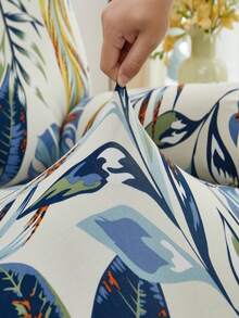 Vỏ bọc ghế bập bênh/sofa bằng lụa sữa co giãn, in họa tiết lá cây, dành cho một chỗ ngồi, phù hợp cho phòng khách và phòng học, sử dụng được quanh năm. - Nhiều màu - Xem 8