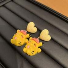 Cute Cartoon Drop Earrings, Yellow Heart Star Pendant Earrings, Japanese Anime Fashion Jewelry For Women - 2/1 Pair - View 5