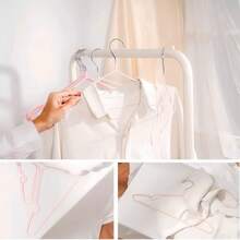 10个成人防滑涂层衣架，豪华家居衣柜服装裤子收纳架 - 彩色 - 查看 7