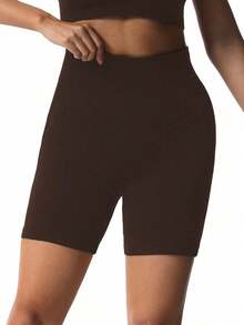 TNTOR Quần short yoga co giãn cỡ lớn dành cho nữ, quần short bó sát cạp cao giúp kiểm soát vòng bụng, thích hợp cho tập luyện, đạp xe, thể dục, nâng mông, thoải mái cho người đam mê thể thao mùa hè. - Cà phê nâu - Xem 4