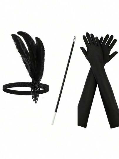 4 件装 / 1920 年代风格头饰 - 音乐会头饰、盖茨比派对头饰、新娘头饰，适合节日派对场合