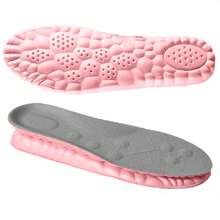 1 Pair New Comfortable Breathable Shock-Absorbing Soft Insoles, Suitable For Summer Sports Shoes, Unisex Sweat-Wicking Flexible Shoe Inserts - Grayish Pink - View 5