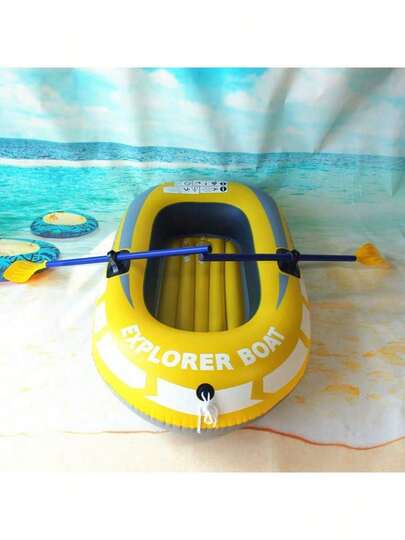 سلسلة قوارب المغامرة القابلة للنفخ: غرفتا هواء منفصلتان - أقفال مجذاف ملحومة - مقابض قبض - حبل مقدمة - قارب كاياك قابل للنفخ بتصميم رياضي، قارب قابل للنفخ، قارب - قارب صيد قابل للنفخ لشخص واحد أو شخصين، جهاز طفو، كاياك، لعبة بالغين للسباحة في البحيرات، قارب صغير، قاع قابل للنفخ، قارب من البي في سي باللون الأصفر والأخضر