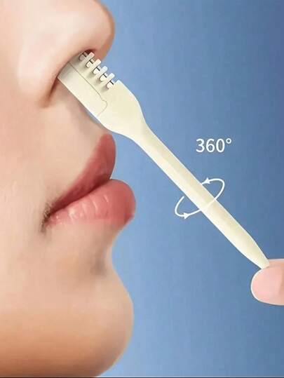 1/4 piezas Recortador manual de vello nasal - Rotación de 360° para un uso fácil, experiencia de corte cómoda y precisa. Recorta fácilmente el vello nasal de difícil acceso, Recortador de vello nasal, Eliminador de vello nasal, Navaja Dermaplana, Removedor de vello, Navaja Dermaplana