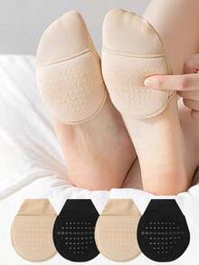 1/4 Pairs Women Anti-Skid Forefoot Invisible Thin Half-Toe Socks, Low-Cut Casual Socks, Summer - Multicolor - View 10