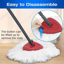 Home Times Red Mop Base Compatible With 2-In-1 Turbo EasyWring Mop, Triangular Rotating Mop Head Disc, Plastic Cover For Mop Accessories - B - 查看 6