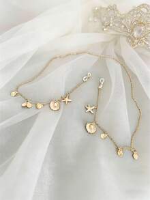 1 条金属防滑链，时尚眼镜带，防滑口罩带配件，珍珠扇贝眼镜链 - 彩色 - 查看 2