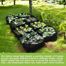 Bộ chậu trồng cây cỡ lớn 8 ngăn, túi trồng cây nhiều ngăn bằng nỉ hình chữ nhật để làm vườn, túi trồng cây 8 ngăn. - màu đen - Xem 6