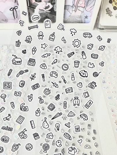 1PC Cute Original Cartoon Pattern Stickers Ins Japanese And Korean Cute DIY Journal Material Stickers CCD Phone Case Stickers