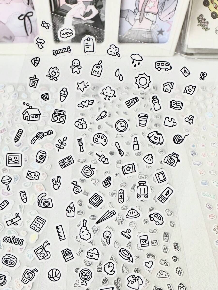 1PC Cute Original Cartoon Pattern Stickers Ins Japanese And Korean Cute DIY Journal Material Stickers CCD Phone Case Stickers - Sticker - View 1