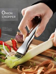 1pc Stainless Steel Multi-Function Vegetable Slicer | Stainless Steel Material | Multi-Blade High-Efficiency Cutting | Kitchen Vegetable Cutting Slicing Chopping Tool - Multicolor - View 3