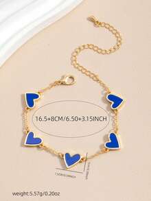 1 pieza Brazalete con forma de corazón de moda, adecuado para uso diario - Azul - Ver 3