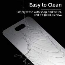 Thick 304 Stainless Steel Cutting Board, Suitable For Cutting Vegetables, Fruits, Meats And Kneading Dough. Anti-Bacterial And Mildew Resistant Material, Easy To Clean By Rinsing. Portable And Space-Saving Design With Hanging Hole. Dual-Sided Usable, Ideal For Kitchen And Catering Use. - Other - View 5