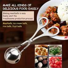 1 Pc Multifunctional Stainless Steel Meatball Scoop - Fish Ball Maker & Ice Cream Baller, Non-Stick Kitchen Tool For Meatball Press & Rice Ball Mold - Upgraded Version In Multiple Colors - View 10