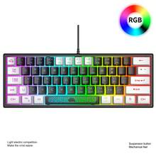 Teclado de juego K61 RGB, teclado mecánico mini RGB retroiluminado del 60% para PC/portátil de juegos - Ver 13