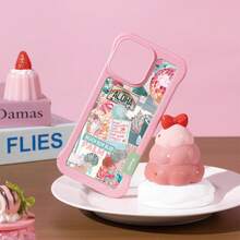 1pc Aloha Beach Collage Phone Case | Tropical Summer Vibe With Disco Ball & Seashell Prints | No Border Design Compatible With IPhone17/17Air/17PRO/17PROMAX/16/7/8/11/12/13/14/15/X/XR/Xs/Plus/Pro/Pro Max/SE2 - Multicolor - View 6