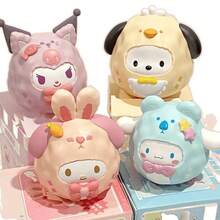 SANRIO 盲盒 - 官方授权可爱收藏桌面摆件，拥有栩栩如生的眼睛和表情，柔和的马卡龙配色（粉色、黄色） - 采用耐用PVC材质，适合家居/办公装饰 - 粉丝最佳礼物 - 随机角色 - 彩色 - 查看 6