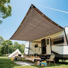 1 tấm lưới che nắng làm vườn, độ che phủ 90%, lưới có khóa cài, thích hợp để che phủ cây trồng/che nắng hiên nhà/giàn leo vườn/nhà kính/nhà để xe/chuồng chó, màu nâu cà phê. - 2m x 2m - Xem 9