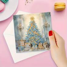 6pcs DIY Diamond Painting Kit - Unique Design For Christmas & New Year Greeting Cards, Round Diamond, Paper Craft Set, Suitable For Holiday Parties And Gifts - View 2