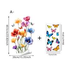 1/3pcs Colorful Floral Window Stickers, Vibrant Orchid, Tulip And Butterfly Decorations, Removable Anti-Collision Glass Stickers, Suitable For Living Room, Kitchen, Home Decor - Tulips and Orchids - View 14