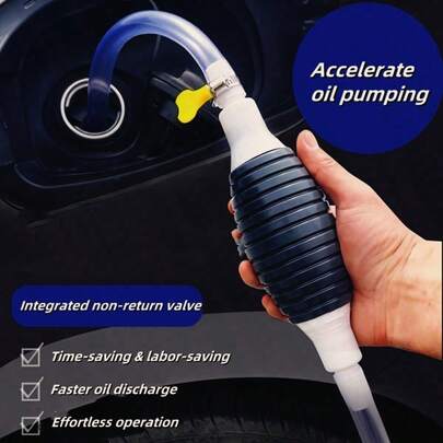 1 Set Portable Siphon Pump, (Includes 100cm/39.37inch Hose, 1 Pump, 2 Clamps, 1 Flow Control Valve), Suitable For Transferring Petroleum, Water, Fuel And Other Liquids, Fuel Transfer Pump, Suction Hose, Oil Pump, Water Pump, Liquid Transfer Pump, Vehicle And Motorcycle Repair Parts