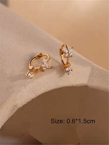 2件套精致钻石蝴蝶吊坠耳环，女士日常佩戴，金银双色女式首饰 - 蝴蝶型 - 查看 8