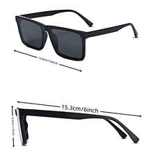 Simple TR Frame Fashion Glasses, Suitable For Both Men And Women, With Metal Hinges, Versatile For Casual Wear, Ideal For Beach Trips, Parties, Festivals, And Outdoor Sports, A Perfect Gift Choice - 黑色 - 查看 3