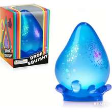 Drop Shaped Squishy - Travel Pocket For Commuters, Slow Rising Glitter Toy - Blue - View 1