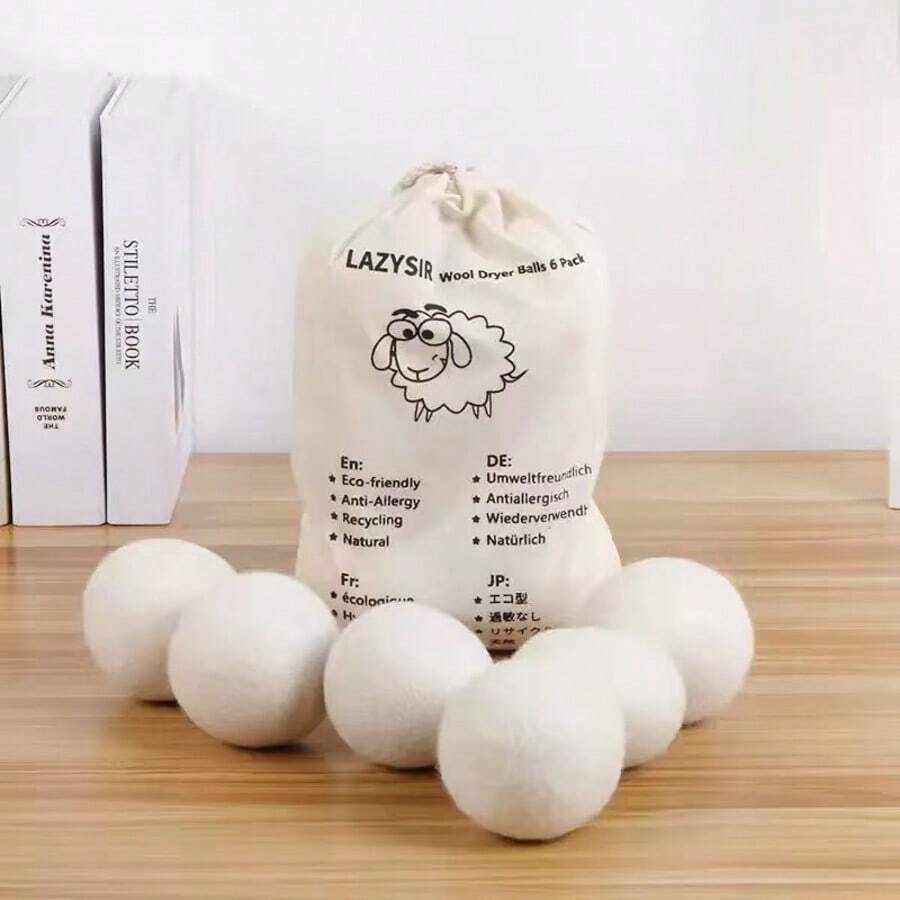 1 quả cầu sấy khô bằng len, quả cầu sấy khô quần áo gia dụng bằng len, quả cầu sấy khô chống nhăn và chống tĩnh điện. - Nhiều màu - Xem 1