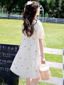 Women Midi Dresses - Apricot - View 4
