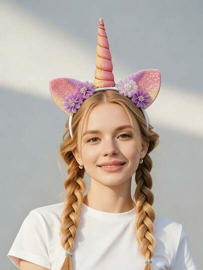 Unicorn Headband, Birthday Party Costume Headpiece, Amusement Park Costume Headwear, Role-Playing Event Costume Accessory, Party Cosplay Hair Accessory, Party Costume Headwear