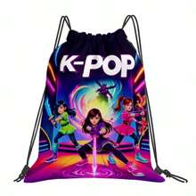Durable Drawstring Backpack With K-Pop Guitar Pattern, Suitable For Fitness, Yoga, Travel And Soccer, With Practical Pockets, Makes A Great Gift - A - View 10