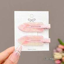 2pcs Seamless Hair Clips, Bangs Hairpins, Cute Girl Style Fringe Hair Clips - Multicolor - View 12