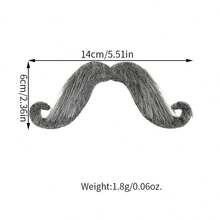 1件万圣节海盗服装逼真粘性毛毡假胡子面具化妆表演道具 - 黑色 - 查看 16