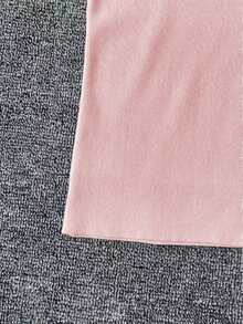 2026 Nuevo Conjunto elegante de oficina para mujer, suéter de punto minimalista y de alta gama, diseño de bolsillo con cremallera de contraste de media cremallera, ropa urbana para damas, versátil blusa de manga corta de punto simple, ropa casual de verano para exteriores - Rosa - Ver 5