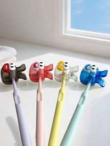 Cute Joyful Face Shape Toothbrush Protective Cover, Dopamine Toothbrush Storage Holder,Brightly Colored Travel Toothbrush Case With Ventilation Holes,Travel Toothbrush Storage Box, Portable Toothbrush Head Protection Clip, Toothbrush Storage Clip,Toothbrush Protective Cover - Nhiều màu - Xem 8