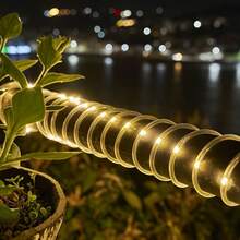 50/100/200/300 根太阳能 LED 灯管,柔性透明 PVC 太阳能灯管,8 种照明模式,IPX4 防水,适用于户外树木、花园、节日装饰 - 暖白光 - 查看 4