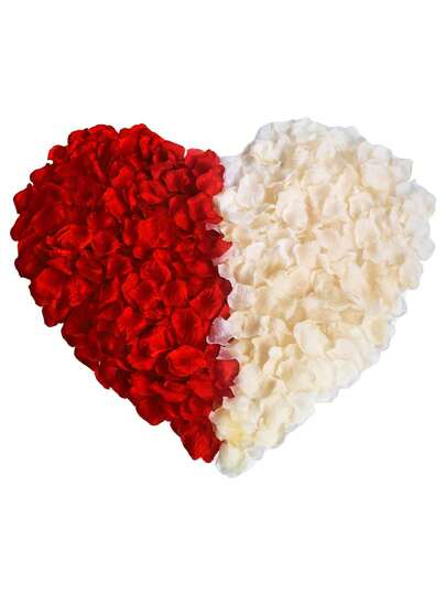 Artificial Rose Petals Decor, Suitable For Romantic Parties, Weddings, Events, Parades, Proposals, Anniversaries, Floral Arrangements, And Wedding Processions. Red Rose Petals (Red And White)