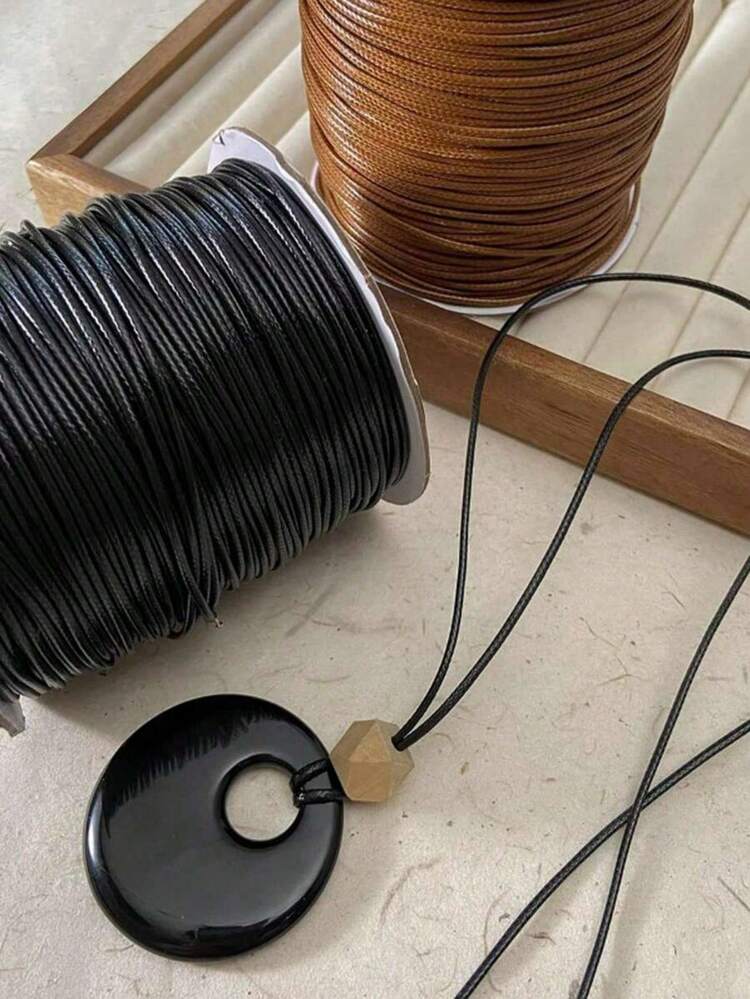 优质PU皮革蜡绳，适用于DIY珠宝制作 - 10码，0.5/0.8/1.0/1.5/2.0毫米，黑色、棕色和咖啡色 - 无弹性编织线，适用于项链、手链和工艺品项目 - 多色 - 查看 4