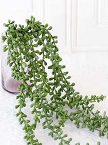 1pc/4pcs Artificial Succulent Hanging Fern Plant With Faux Pearl Beads, Suitable For Wall, Home, Garden, Outdoor Decor (Planter Not Included). Faux Pearl Hanging Fern, Ideal For Home, Garden Decor, Birthday, Graduation Gift. - Multicolor - View 6